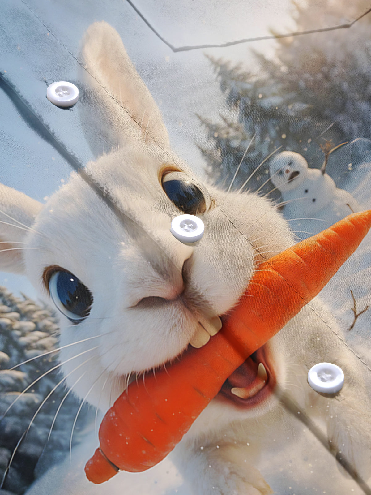 Rabbit Print Men's Pocket Short Sleeve Shirts