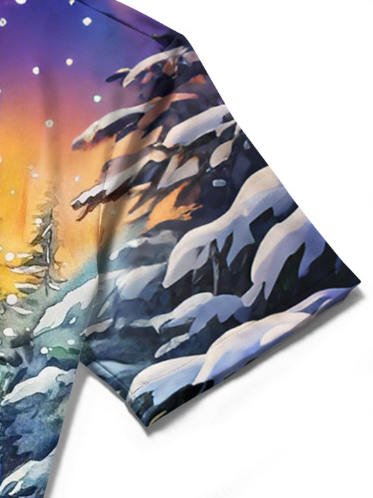 men's Christmas shirt close-up short sleeve