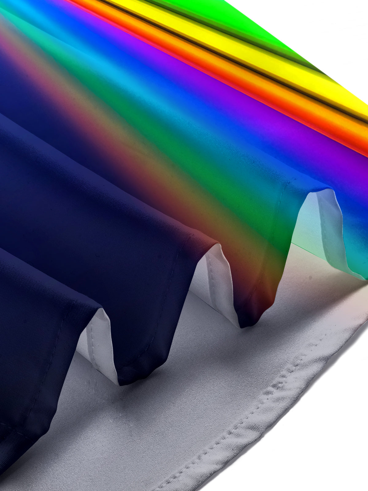 Rainbow Geometric Print Men's Pocket Long Sleeve Shirts