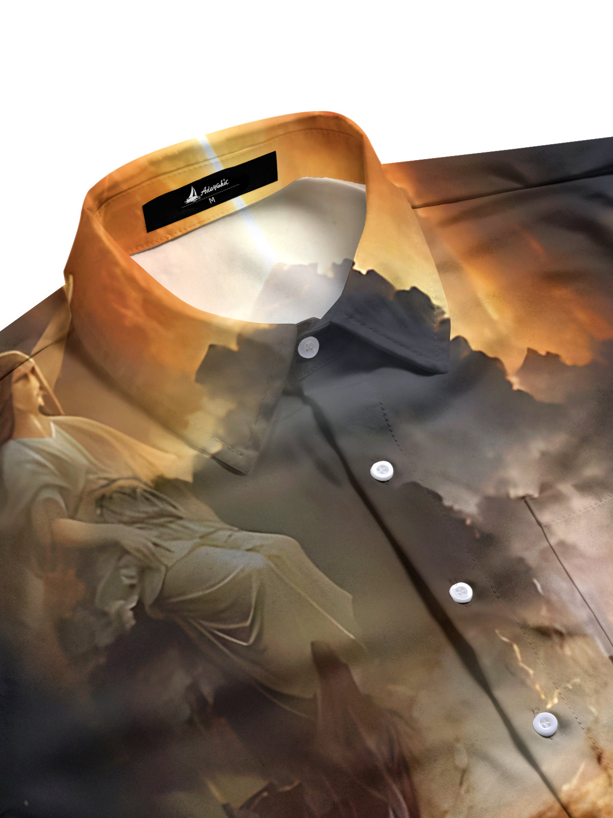 Jesus Print Men's Pocket Long Sleeve Shirts