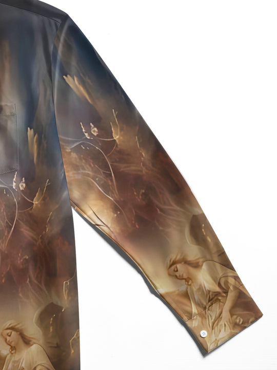 men's printed shirt close-up full sleeve