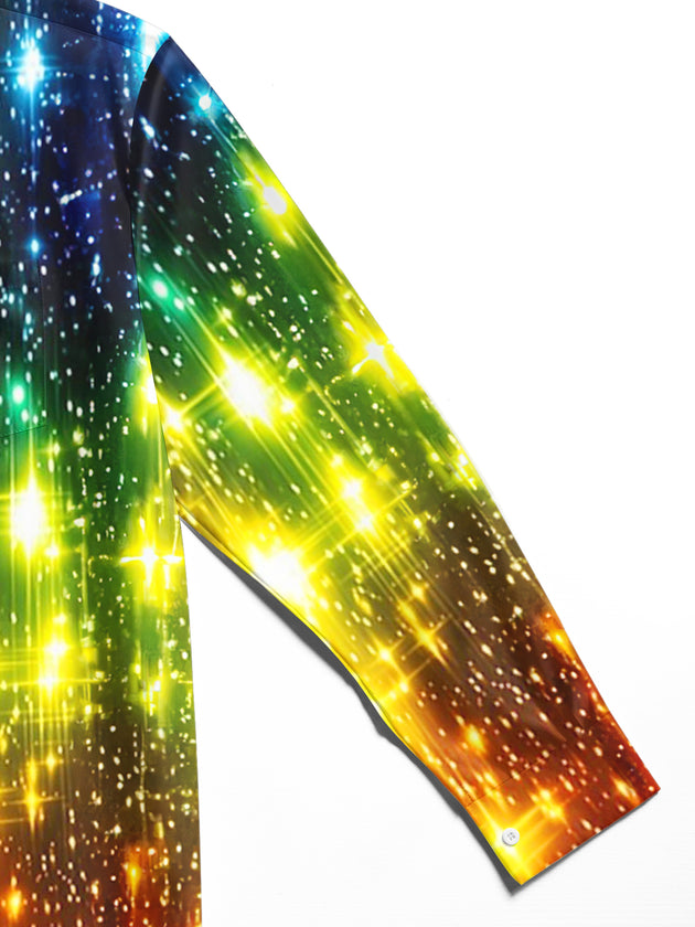 Christmas Flash Print Men's Pocket Long Sleeve Shirts