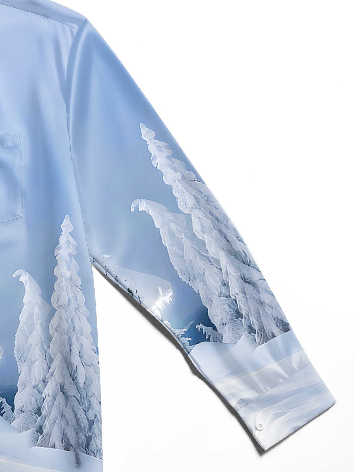 Christmas Snow House Men's Pocket Long Sleeve Shirts