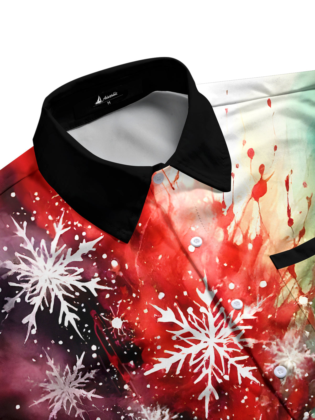 Snowflake Men's Pocket Short Sleeve Shirts