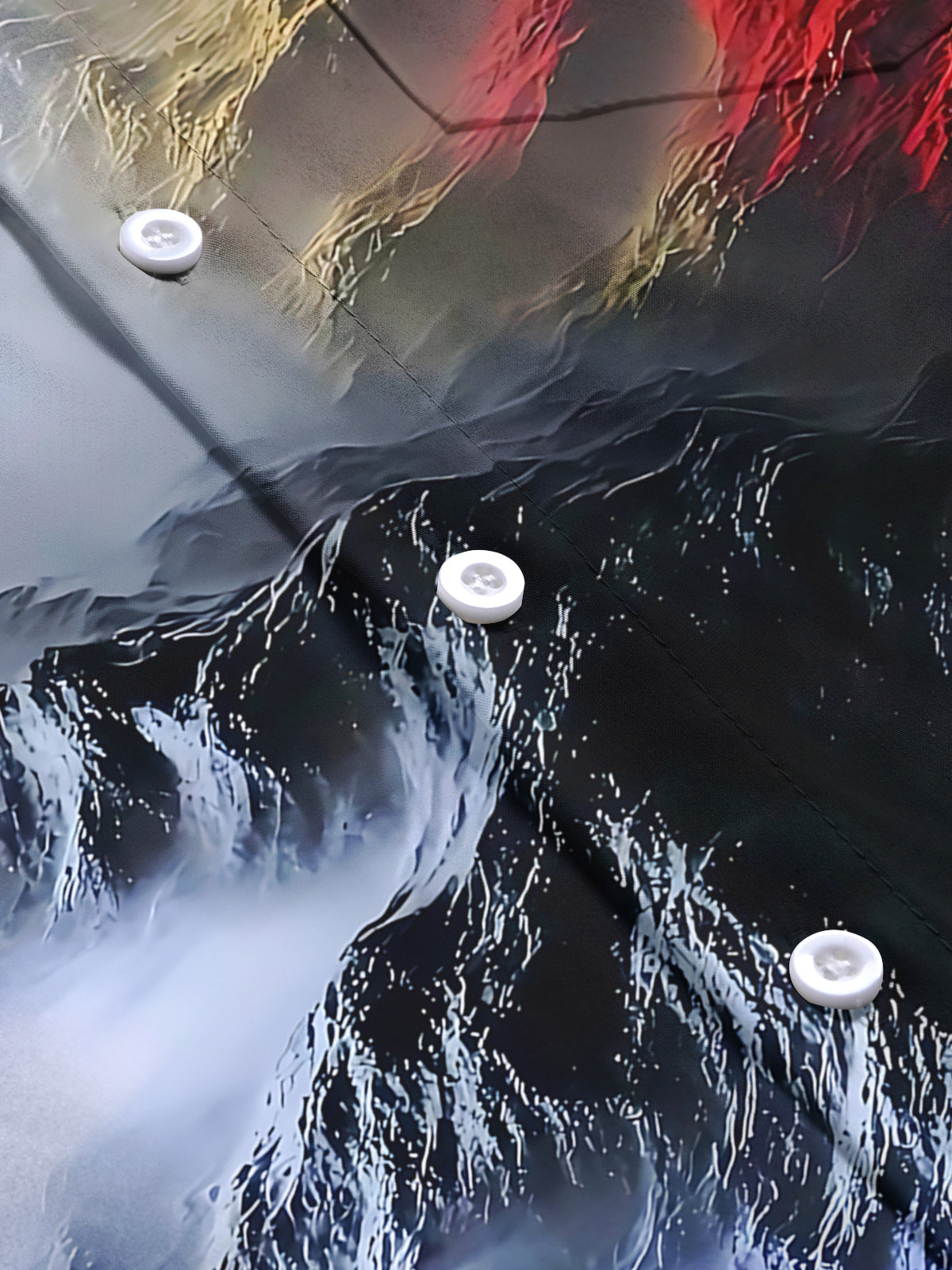 Mountain Print Men's Pocket Short Sleeve Shirts