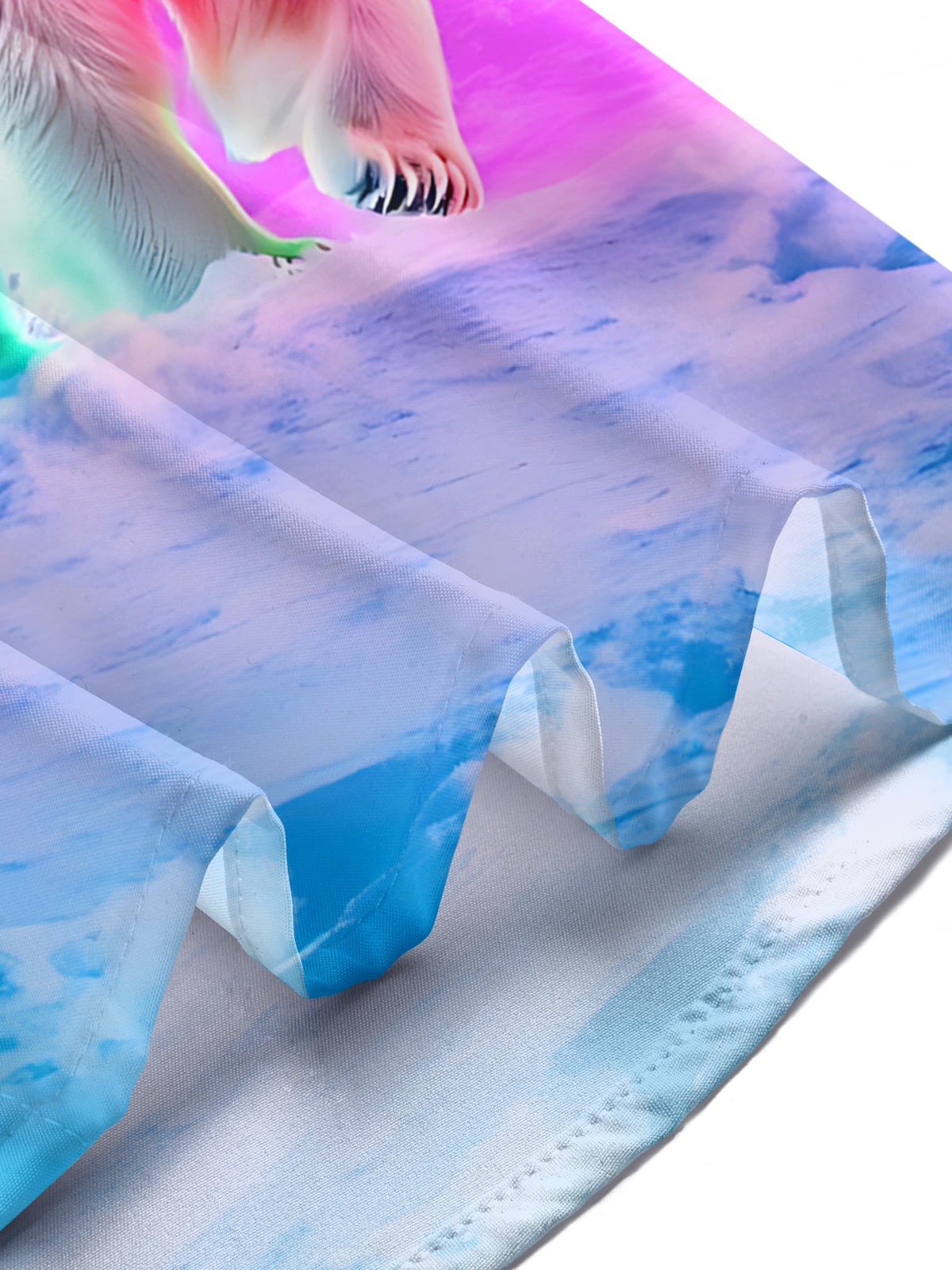 Polar Bear Print Men's Pocket Short Sleeve Shirts