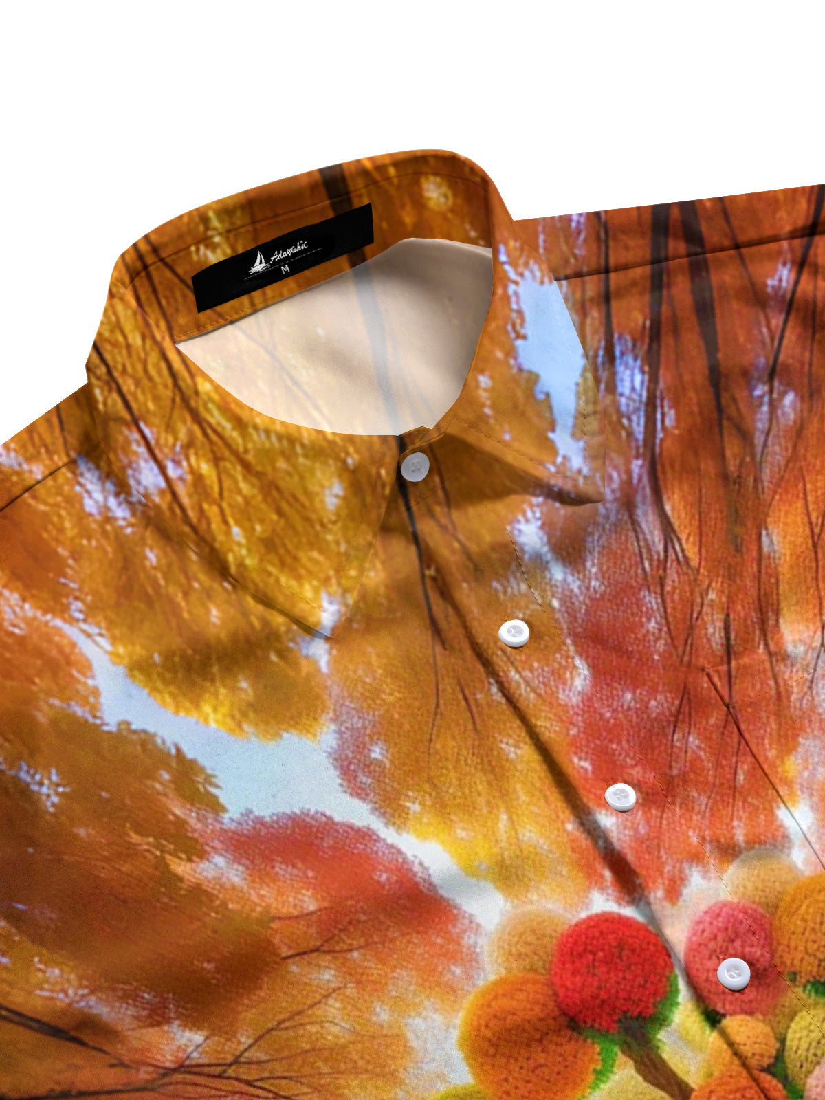 Tree Print Men's Pocket Long Sleeve Shirts
