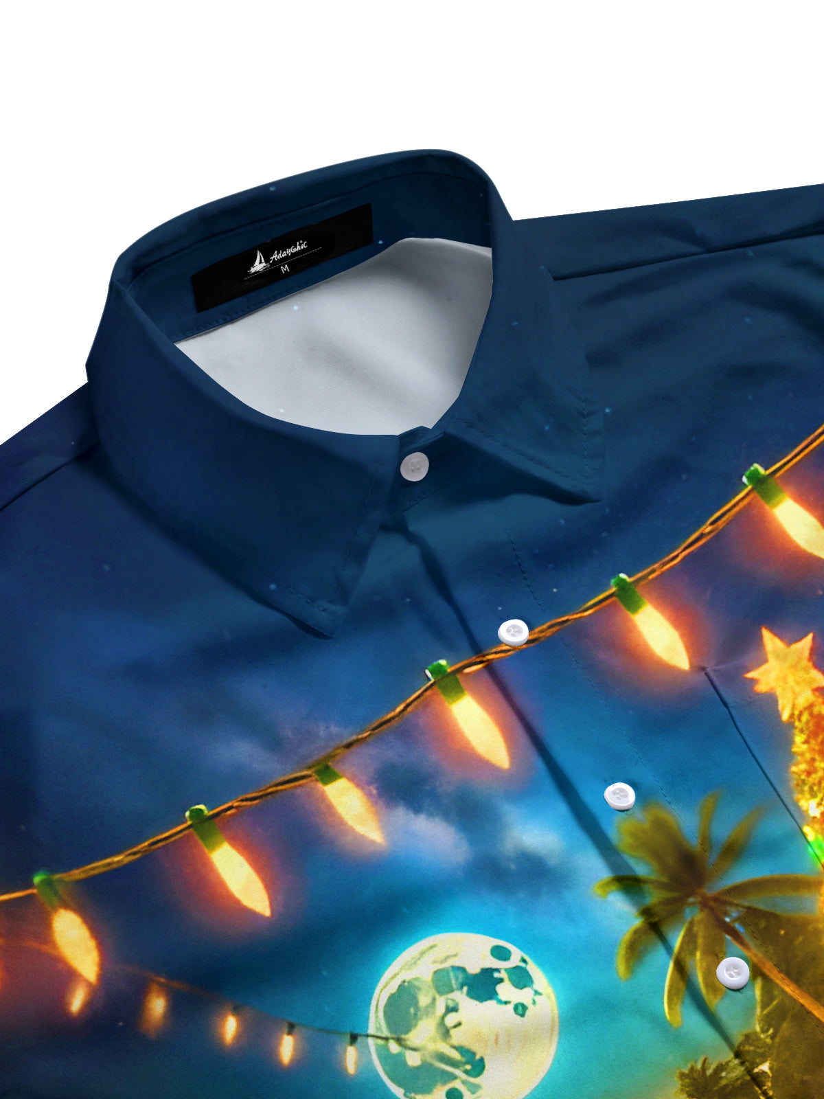 Crocodile Christmas Tree Coconut Tree Fairy Lights Xmas Men's Pocket Short Sleeve Shirts
