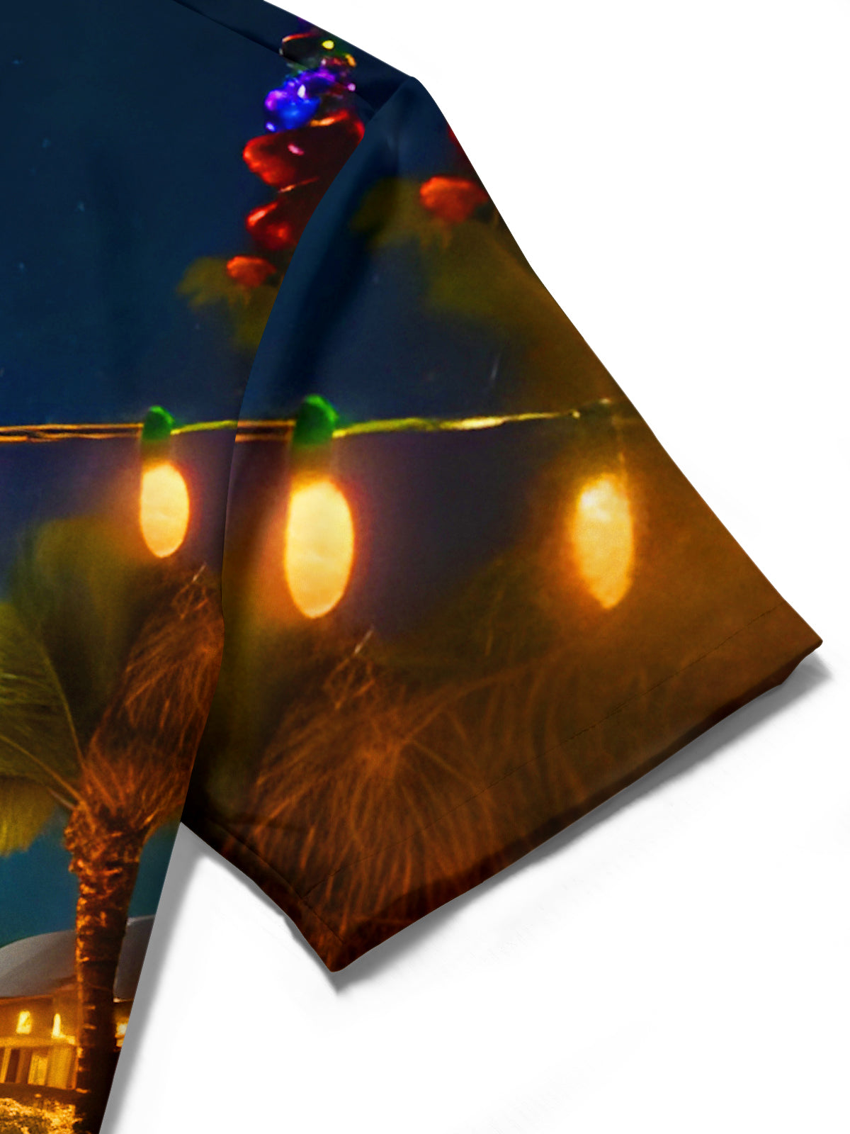 Crocodile Christmas Tree Coconut Tree Fairy Lights Xmas Men's Pocket Short Sleeve Shirts