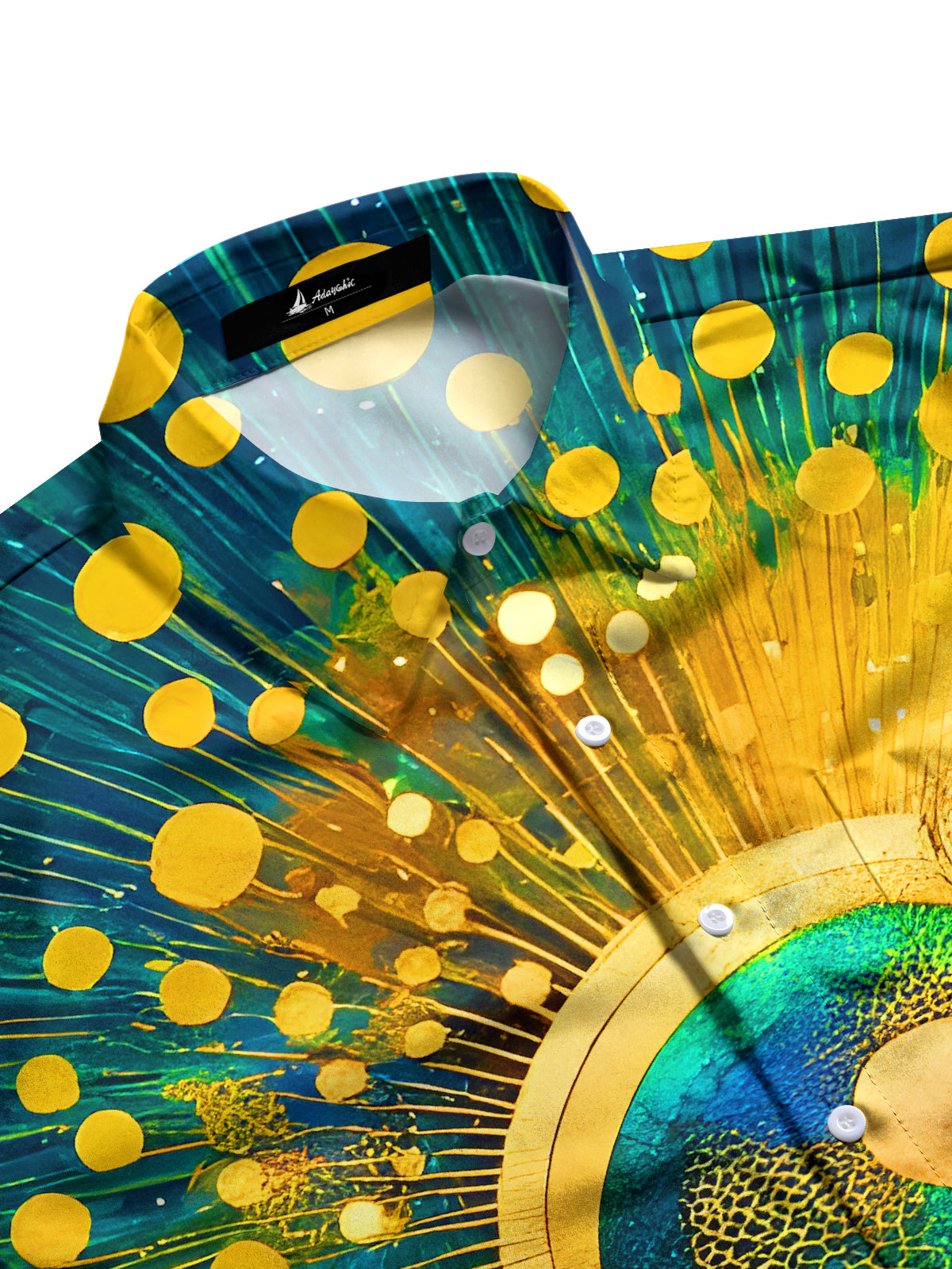 Art Gilded Peacock Men's Pocket Short Sleeve Shirts