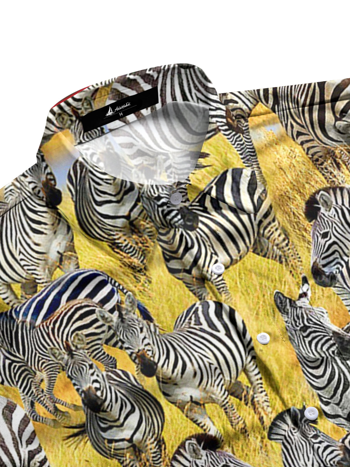 Zebra Print Men's Pocket Short Sleeve Shirts