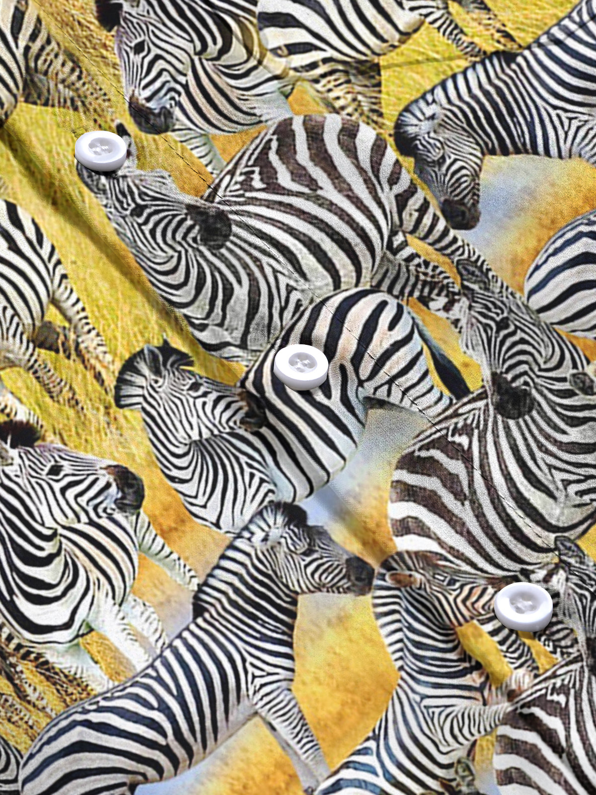 Zebra Print Men's Pocket Short Sleeve Shirts