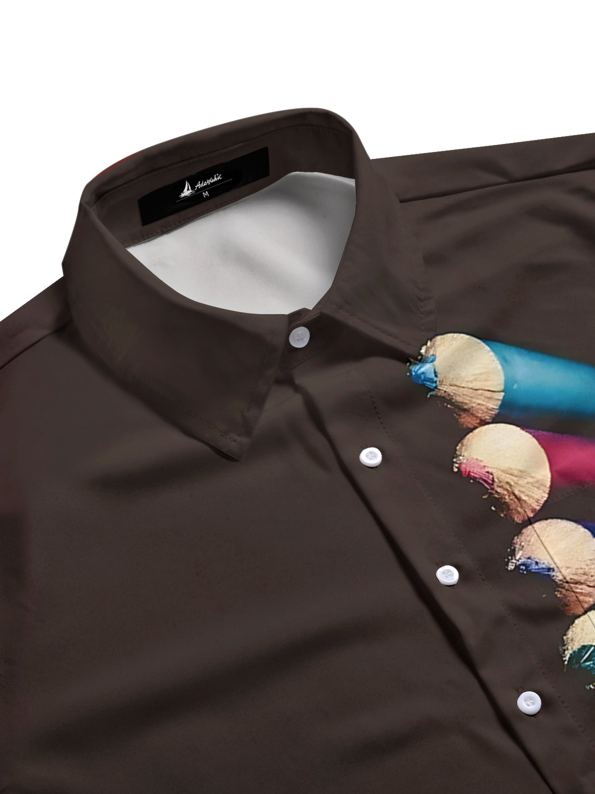 Paintbrush Print Men's Pocket Short Sleeve Shirts