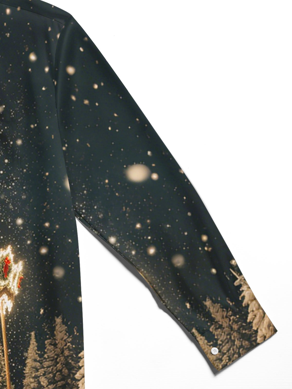 Carousel Print Men's Pocket Long Sleeve Shirts