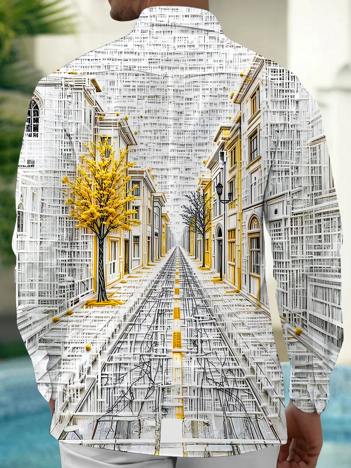 Street Men's Pocket Long Sleeve Shirts