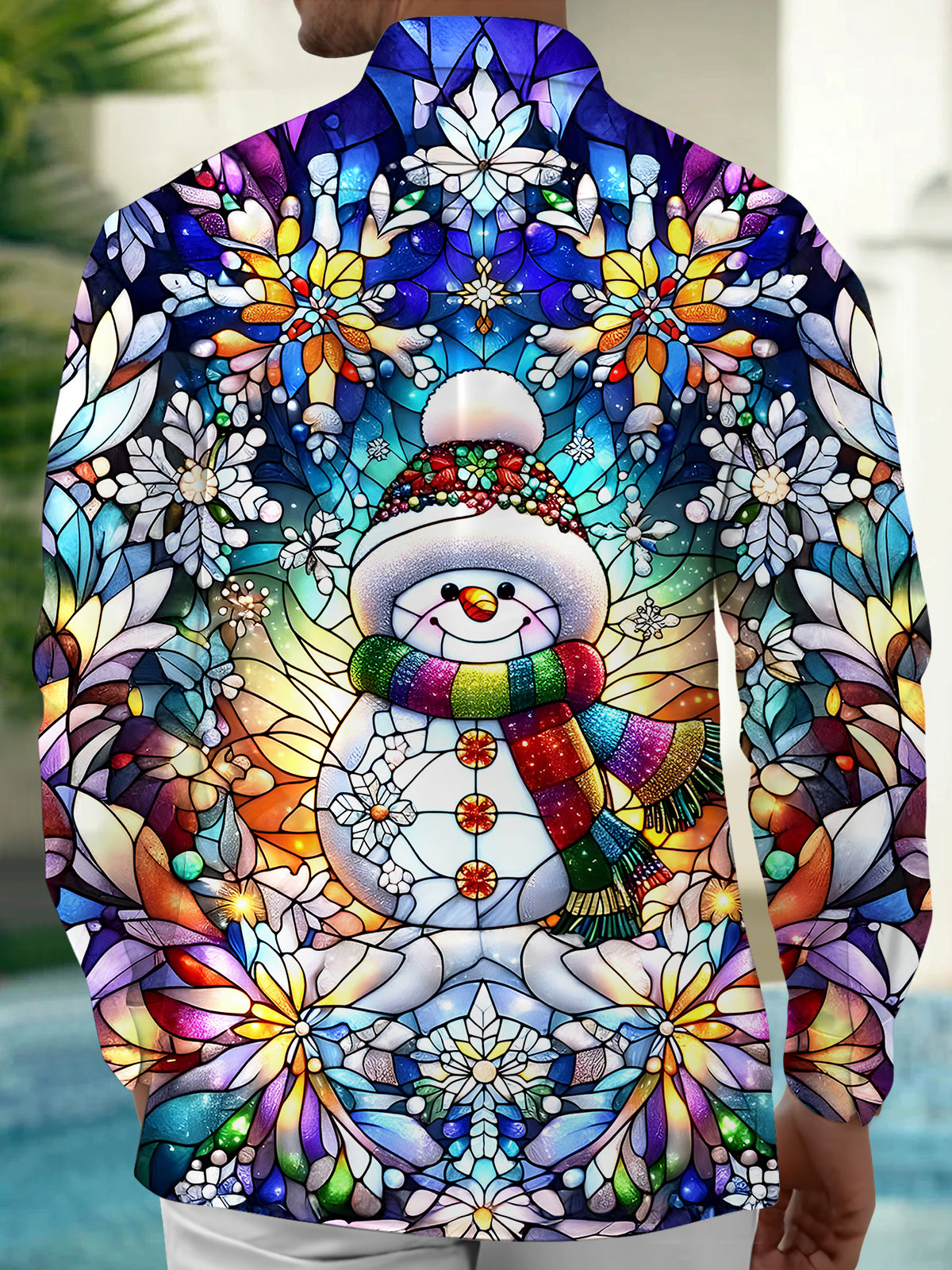 Snowman Men's Pocket Long Sleeve Shirts