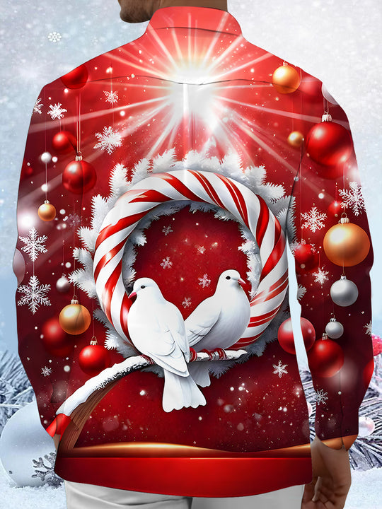men's holiday shirt back view