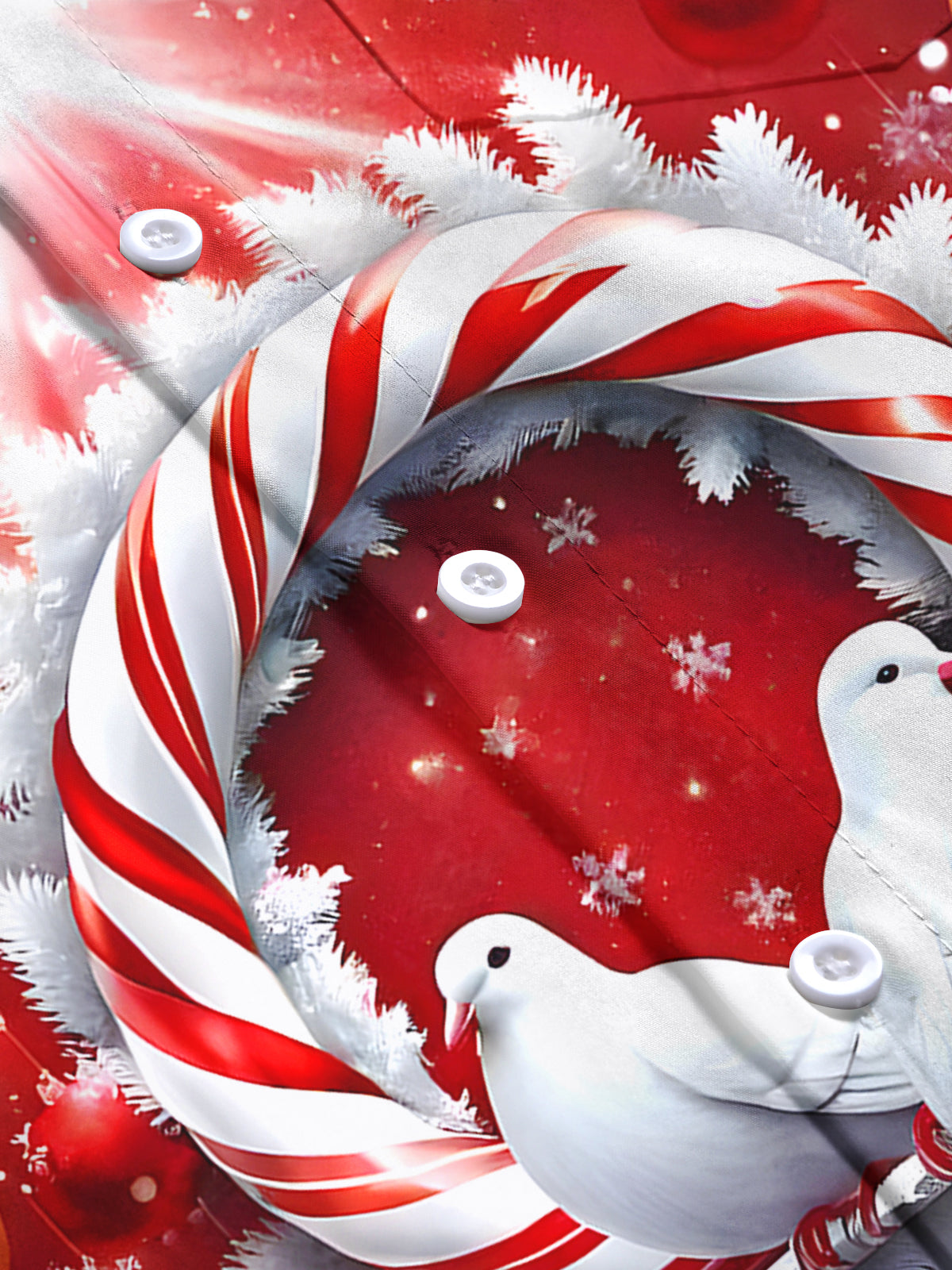 Christmas White Dove Men's Pocket Long Sleeve Shirts