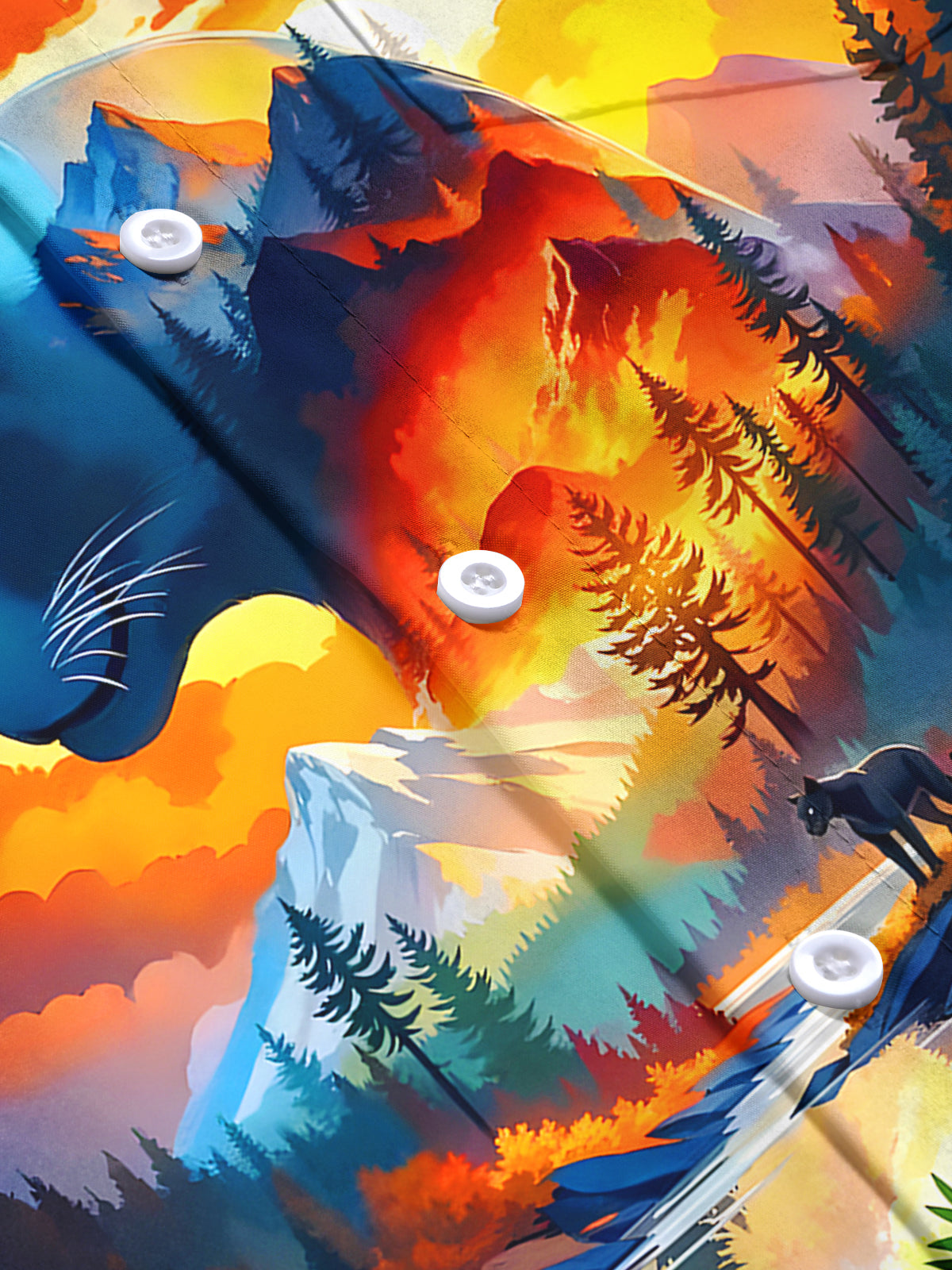 Cheetah Forest Men's Pocket Long Sleeve Shirts