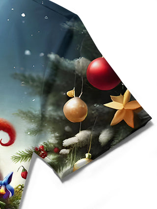 men's Christmas shirt close-up short sleeve