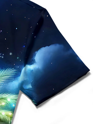 men's Christmas shirt close-up short sleeve