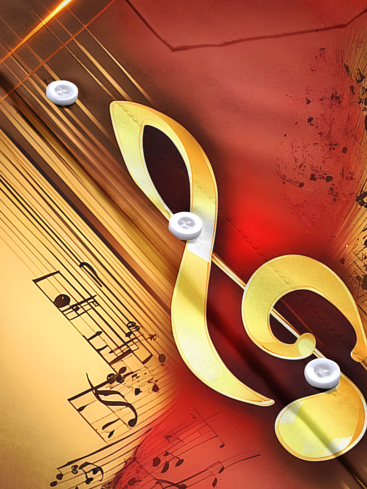 Musical Note Men's Pocket Short Sleeve Shirts