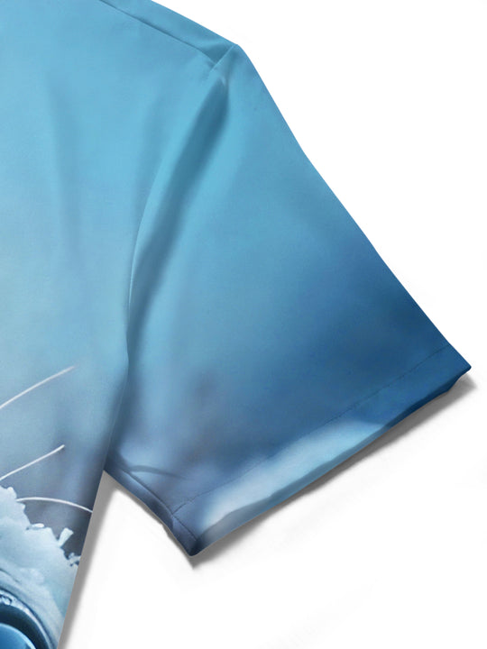 men's printed shirt close-up short sleeve