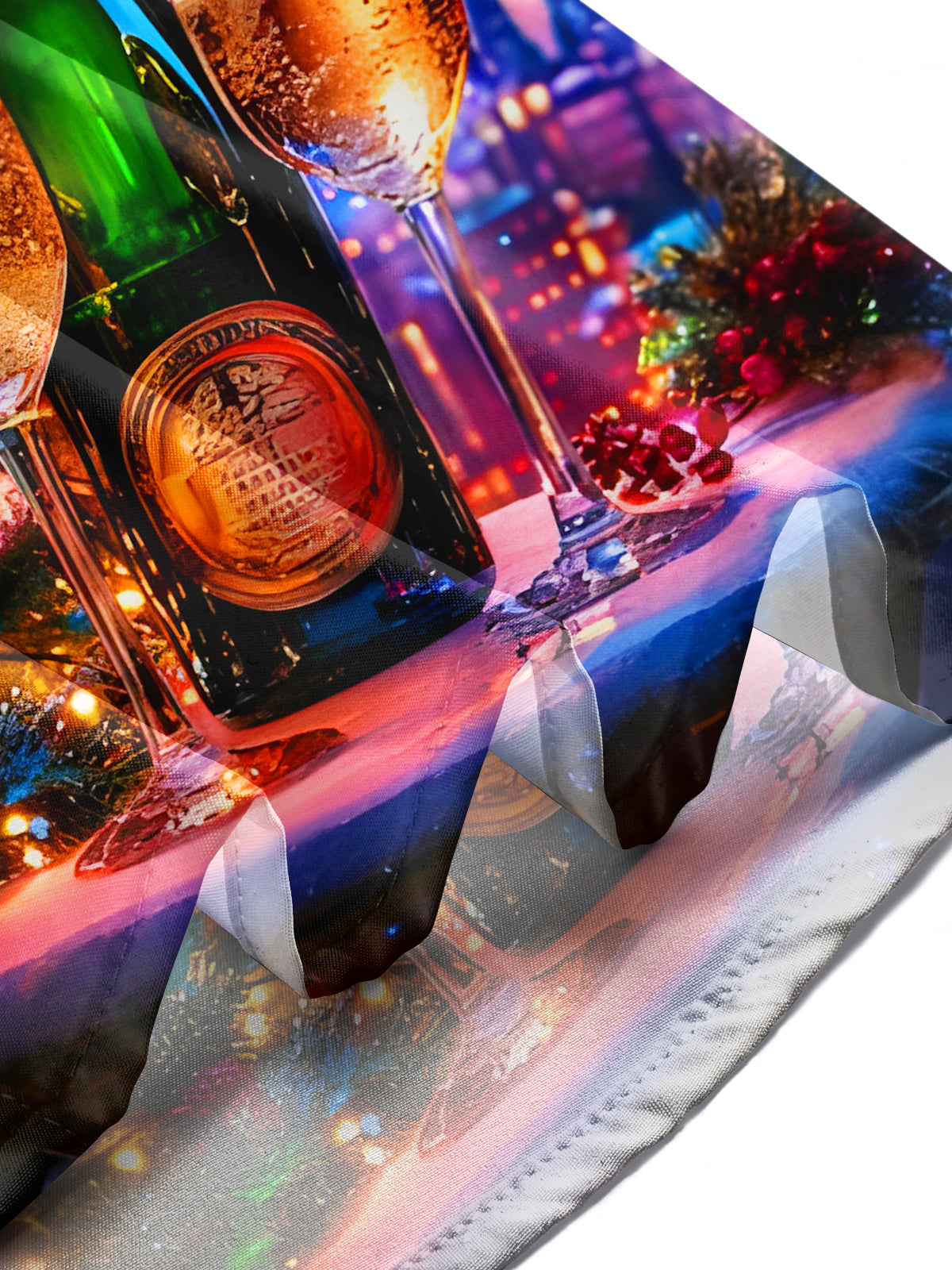 Celebrations Fireworks Wine Glasses Christmas Trees Xmas Men's Pocket Short Sleeve Shirts