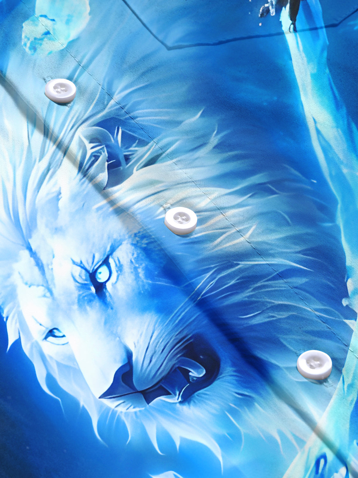 Winter Snow Lion Men's Pocket Long Sleeve Shirts