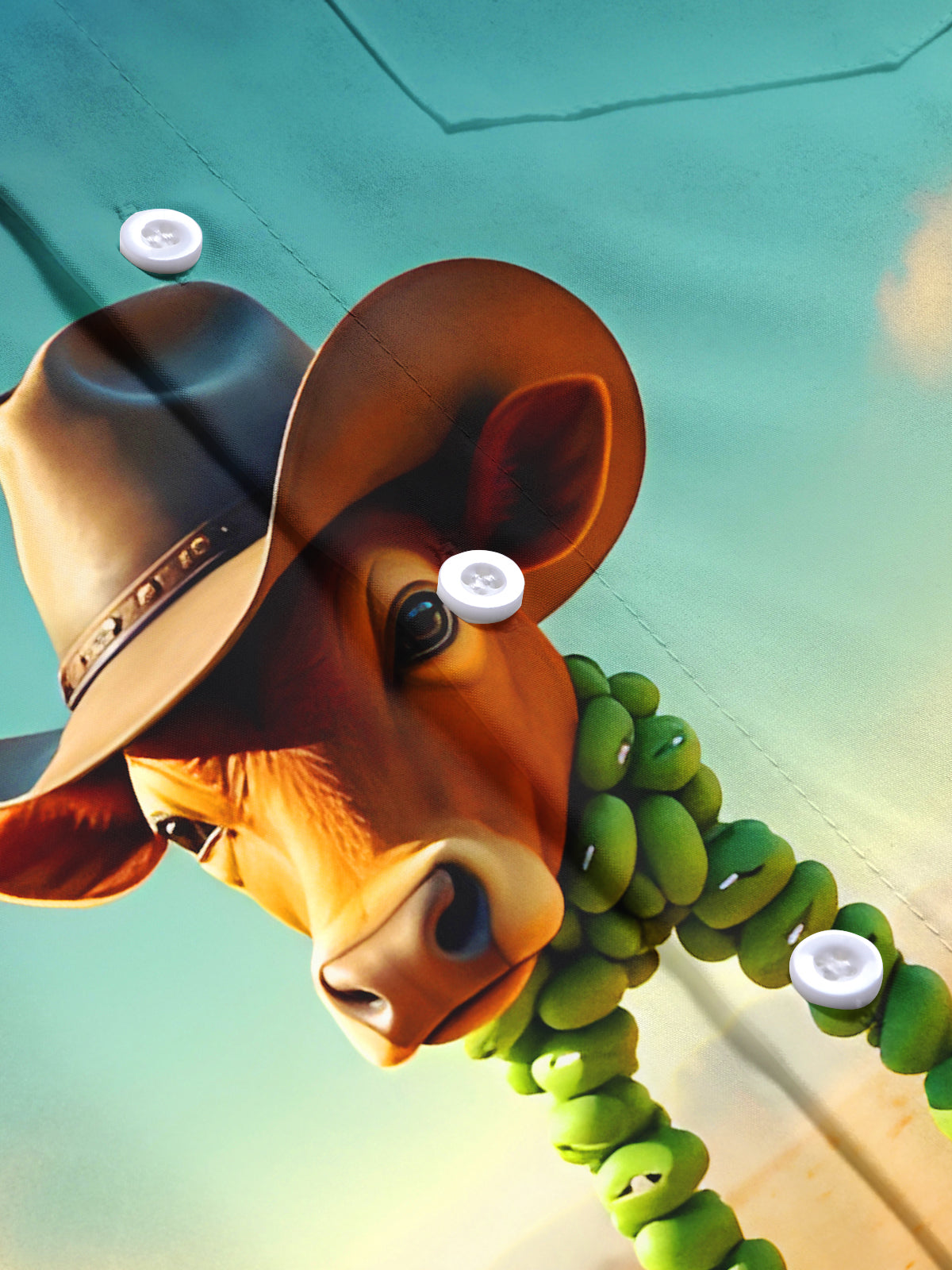 Funny Cow Western Cowboy Men's Pocket Long Sleeve Shirts