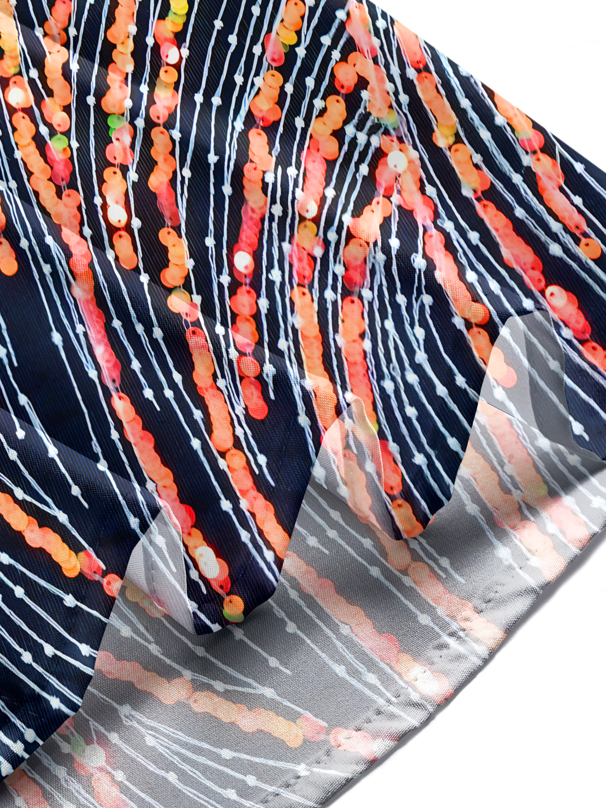 Glitter Sequins Lines Men's Pocket Long Sleeve Shirts