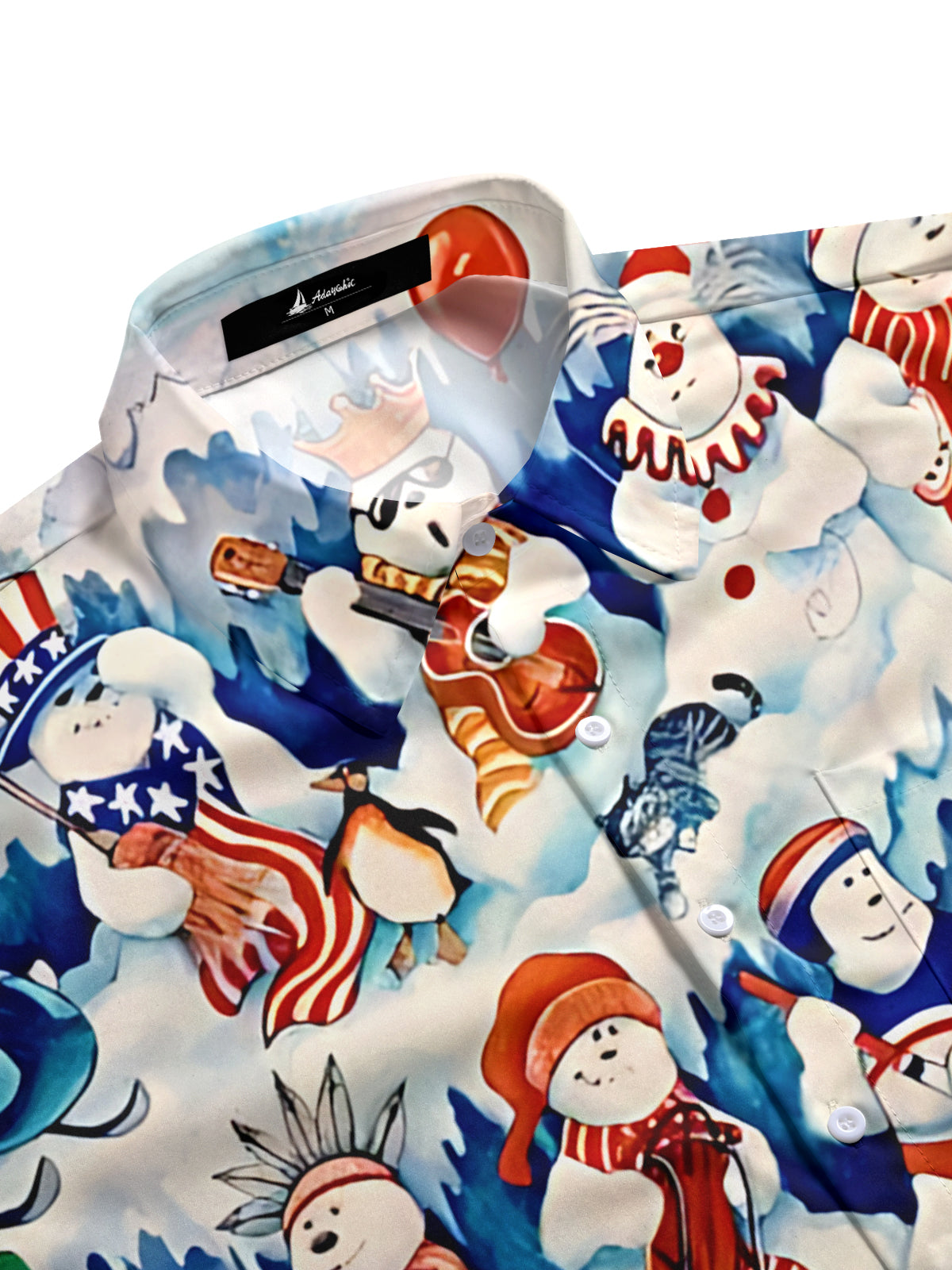 Merry Christmas Snowman Men's Pocket Short Sleeve Shirts