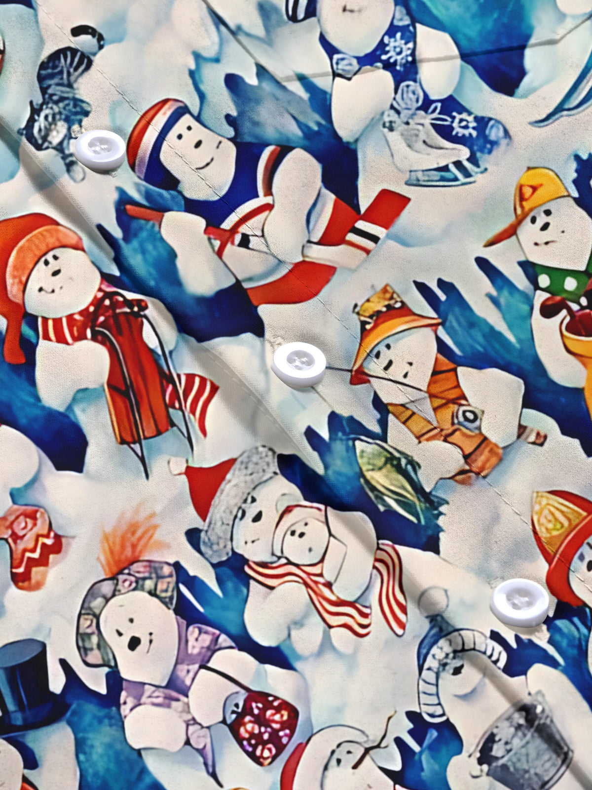 Merry Christmas Snowman Men's Pocket Short Sleeve Shirts