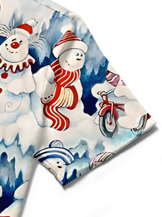 men's Christmas shirt close-up short sleeve