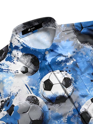 Men's sports print half sleeve pocket shirt side view