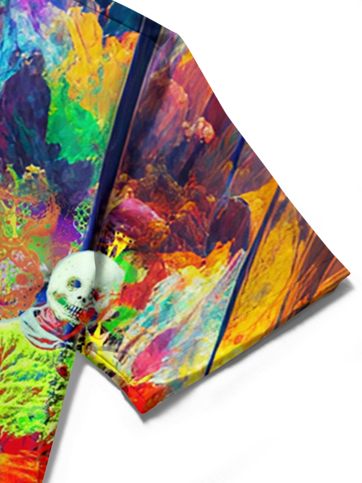 Abstract Skull Art Print Men's Pocket Short Sleeve Shirts