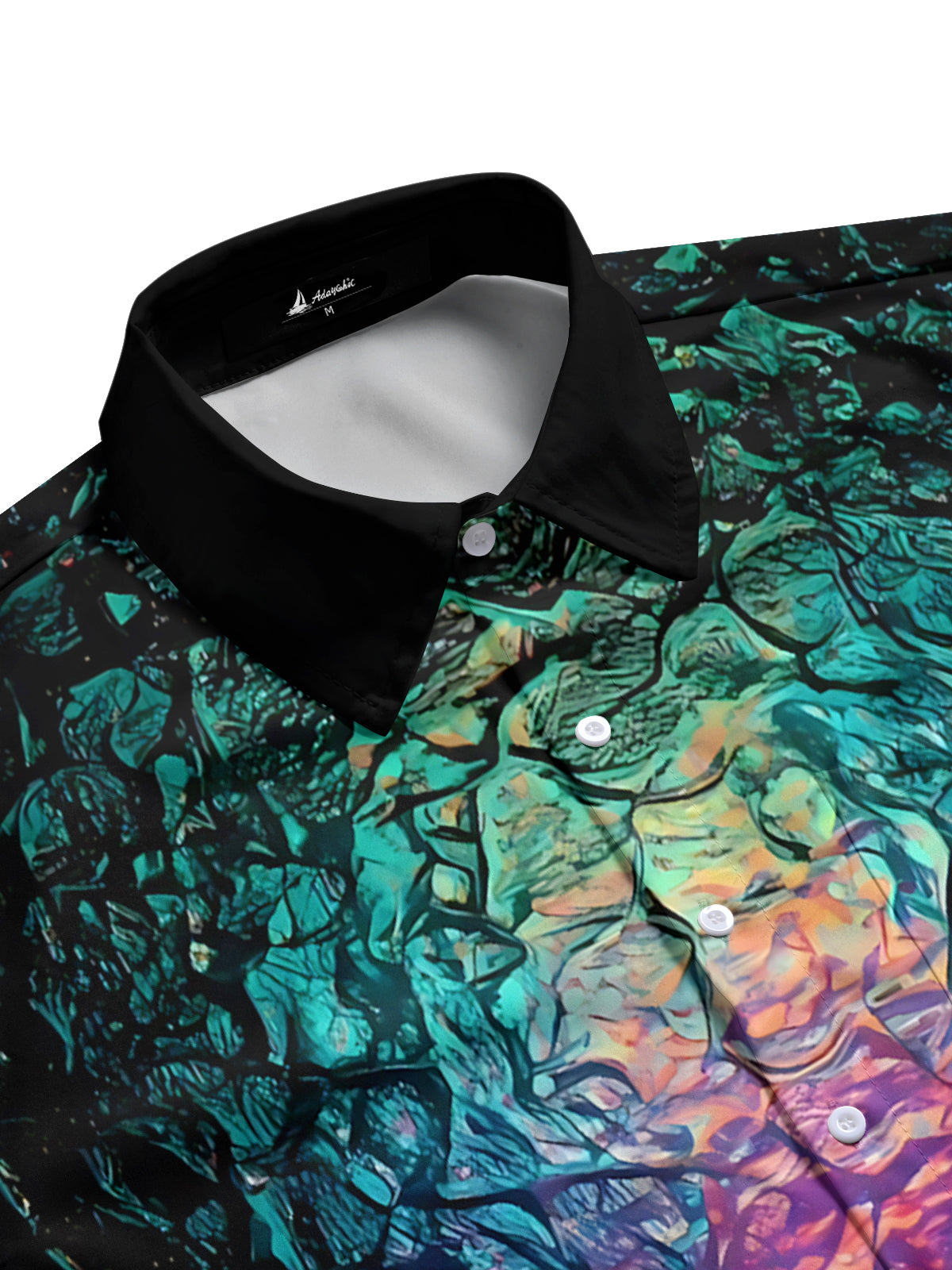 Gradient Print Men's Pocket Long Sleeve Shirts