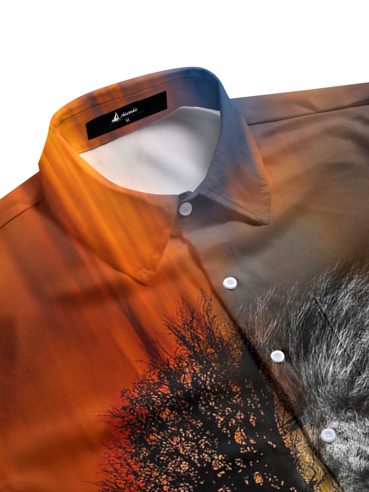Lion Print Men's Pocket Short Sleeve Shirts