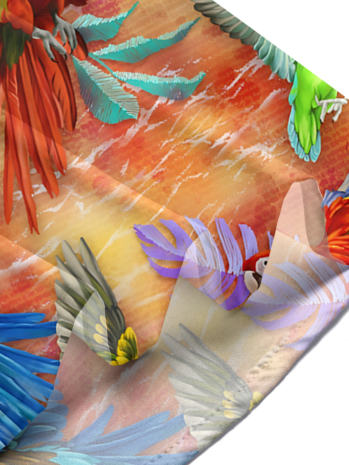 Parrot Print Men's Pocket Long Sleeve Shirts