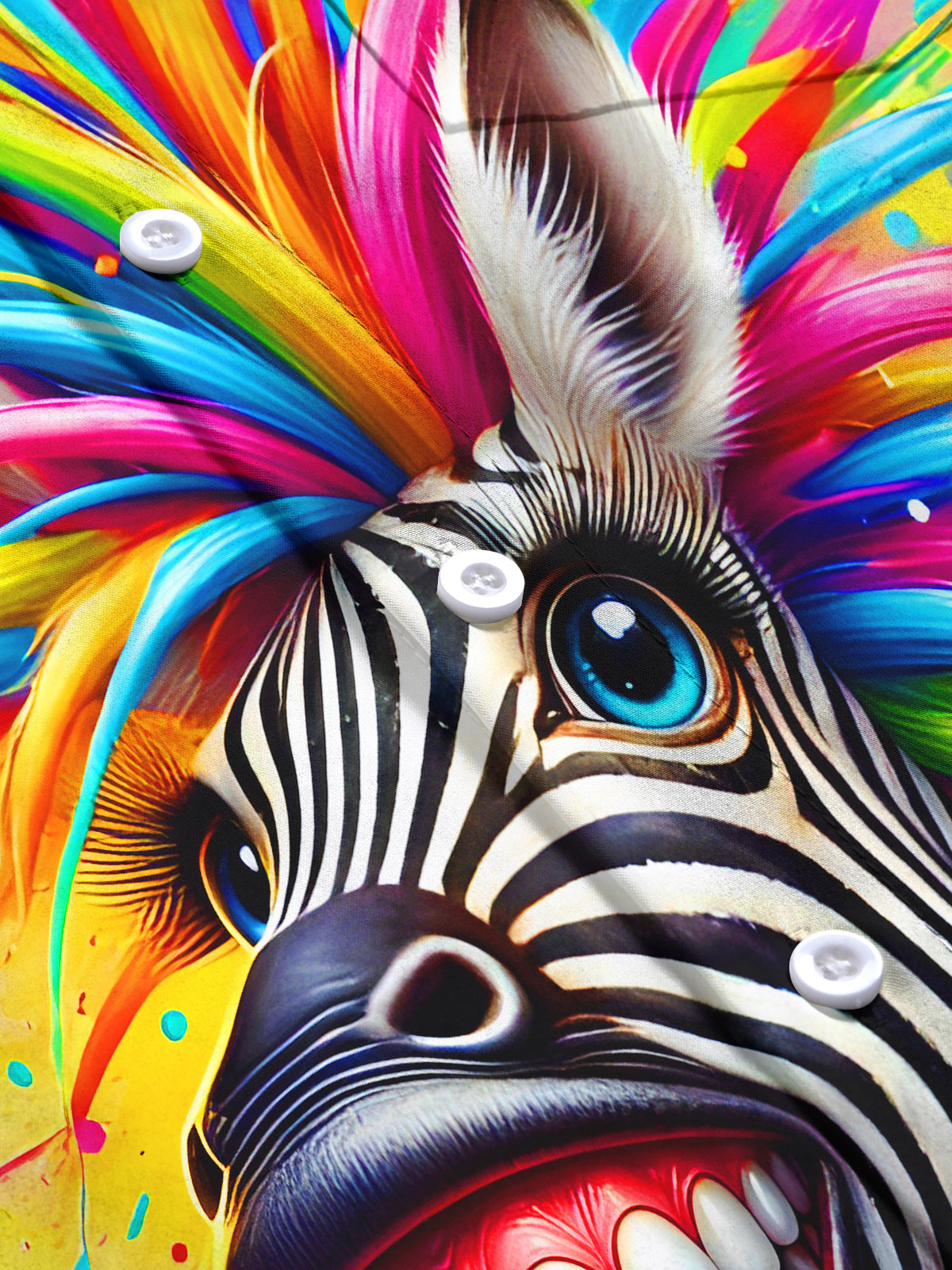 Funny Zebra Baring Teeth Men's Pocket Short Sleeve Shirts