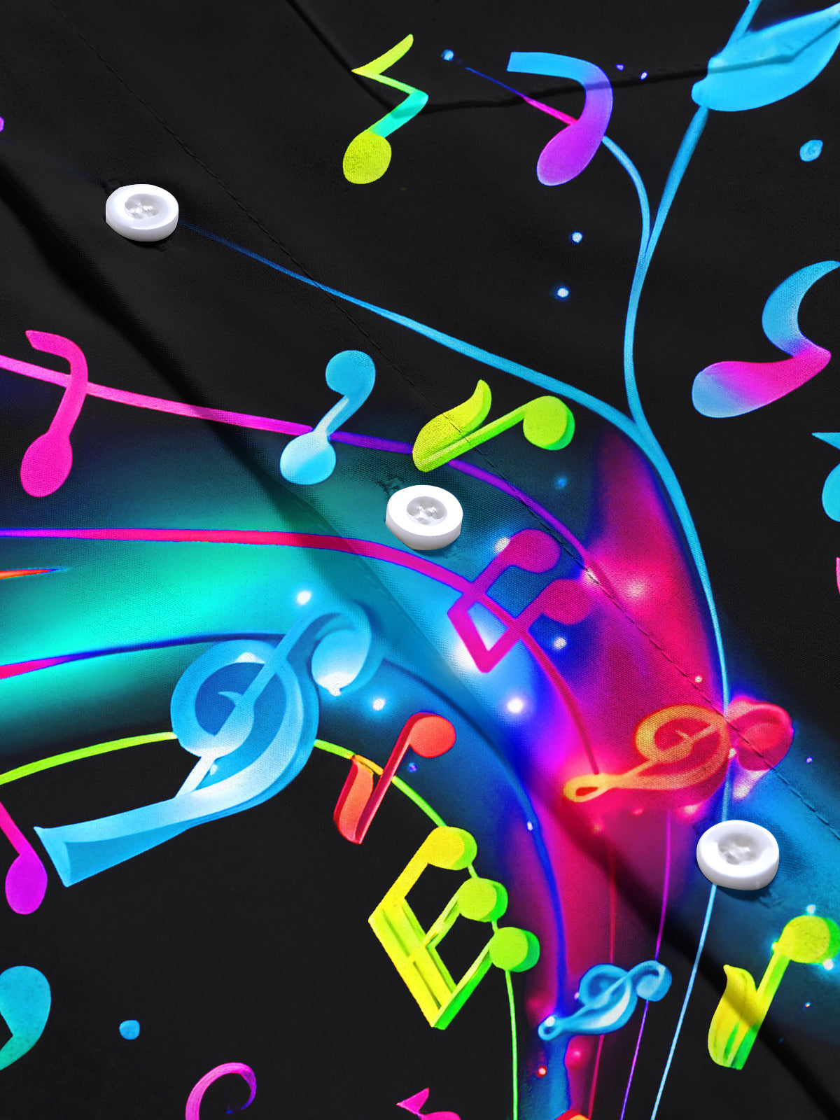 Psychedelic Music Notes Men's Pocket Short Sleeve Shirts