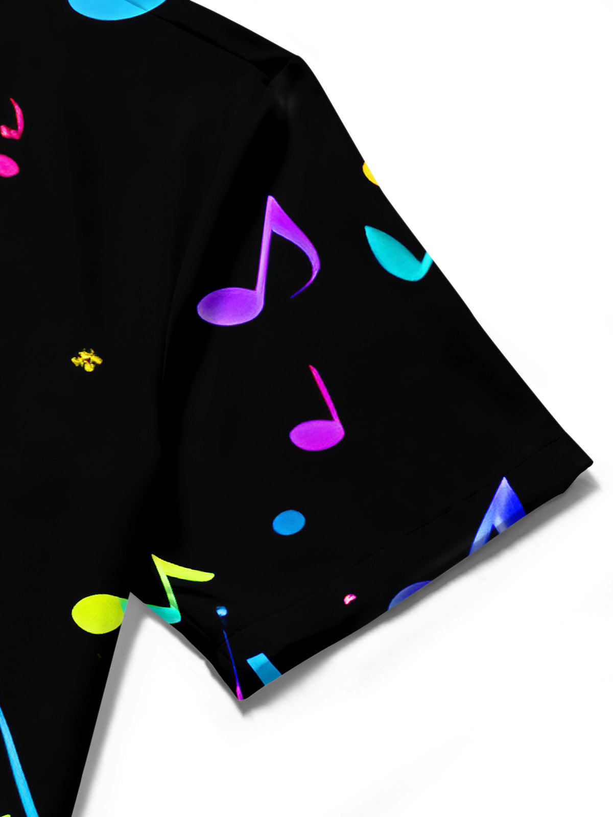 Psychedelic Music Notes Men's Pocket Short Sleeve Shirts