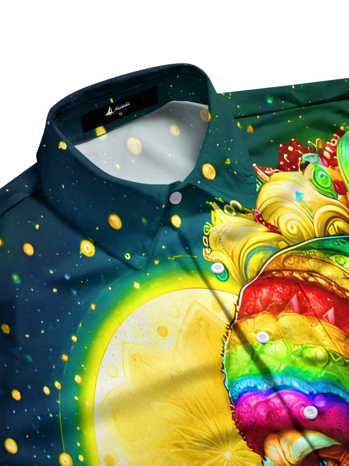 Rainbow Swirls Santa Claus Xmas Men's Pocket Long Sleeve Shirts
