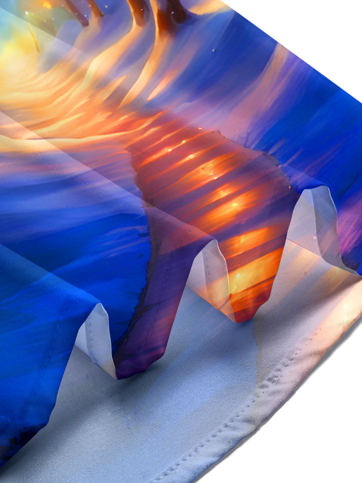 Colorful Lights Illumination Woods Path Men's Pocket Long Sleeve Shirts