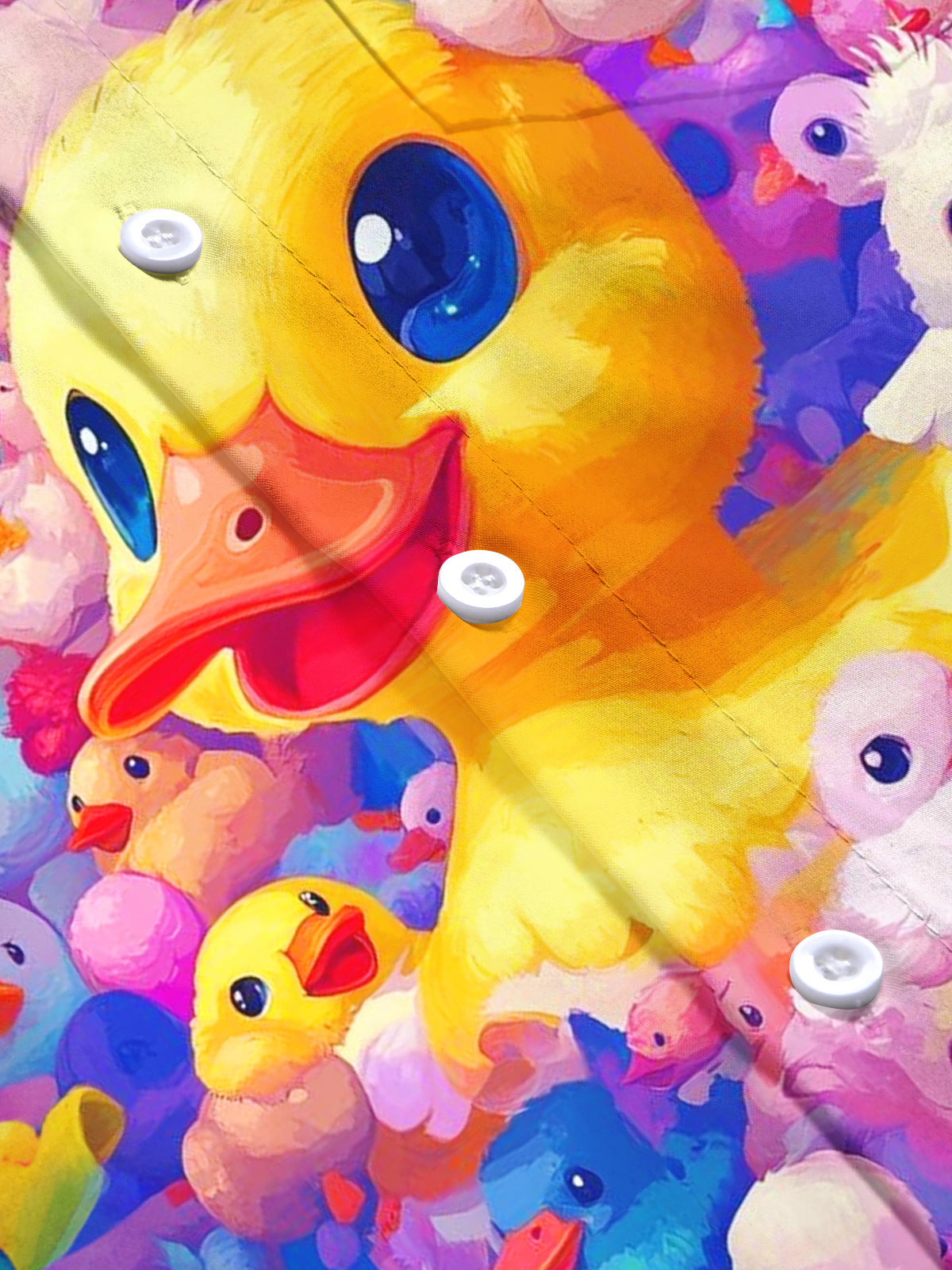 Duck Print Men's Pocket Short Sleeve Shirts