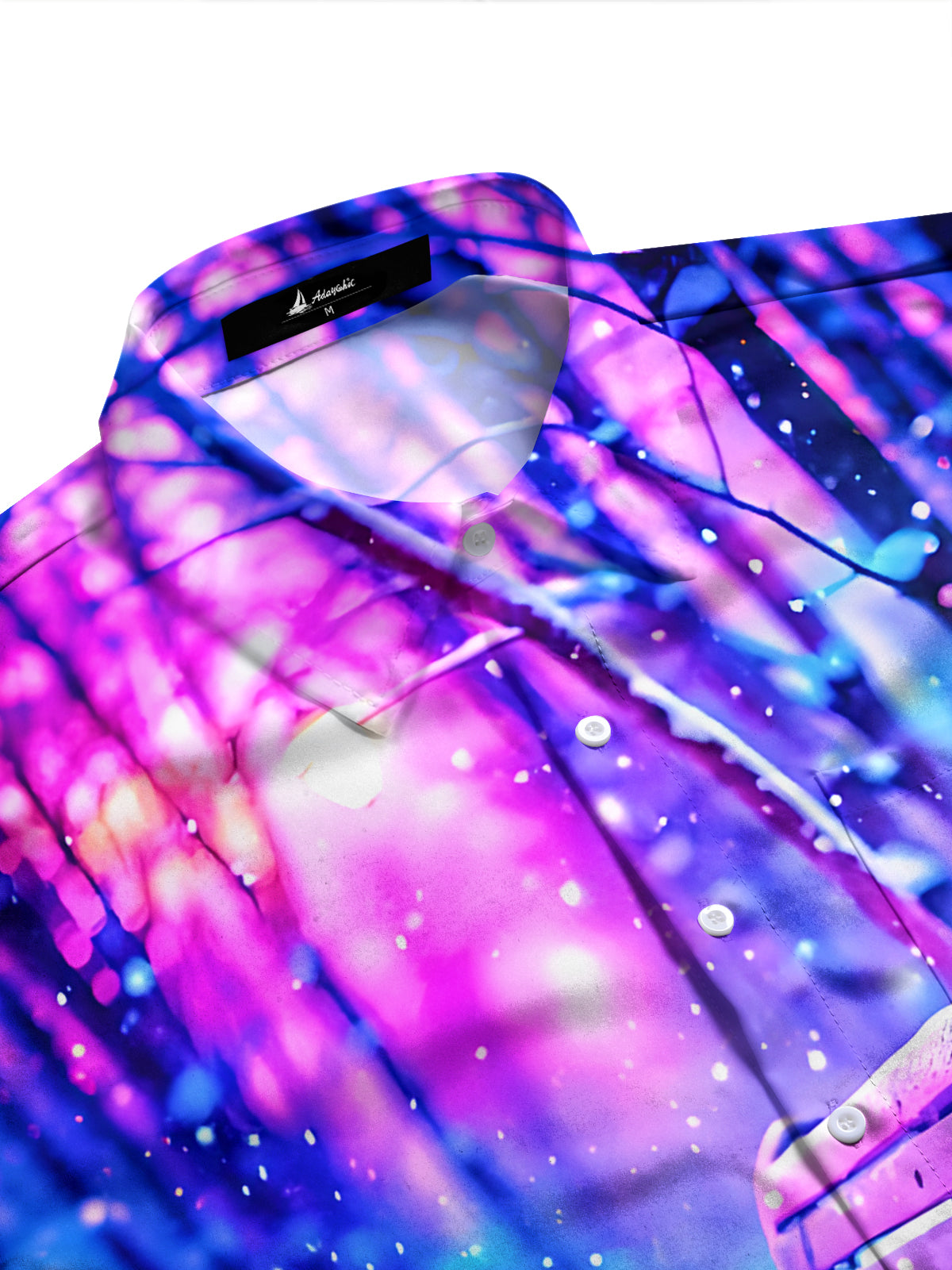 Winter Snowflake Bench Print Men's Pocket Long Sleeve Shirts