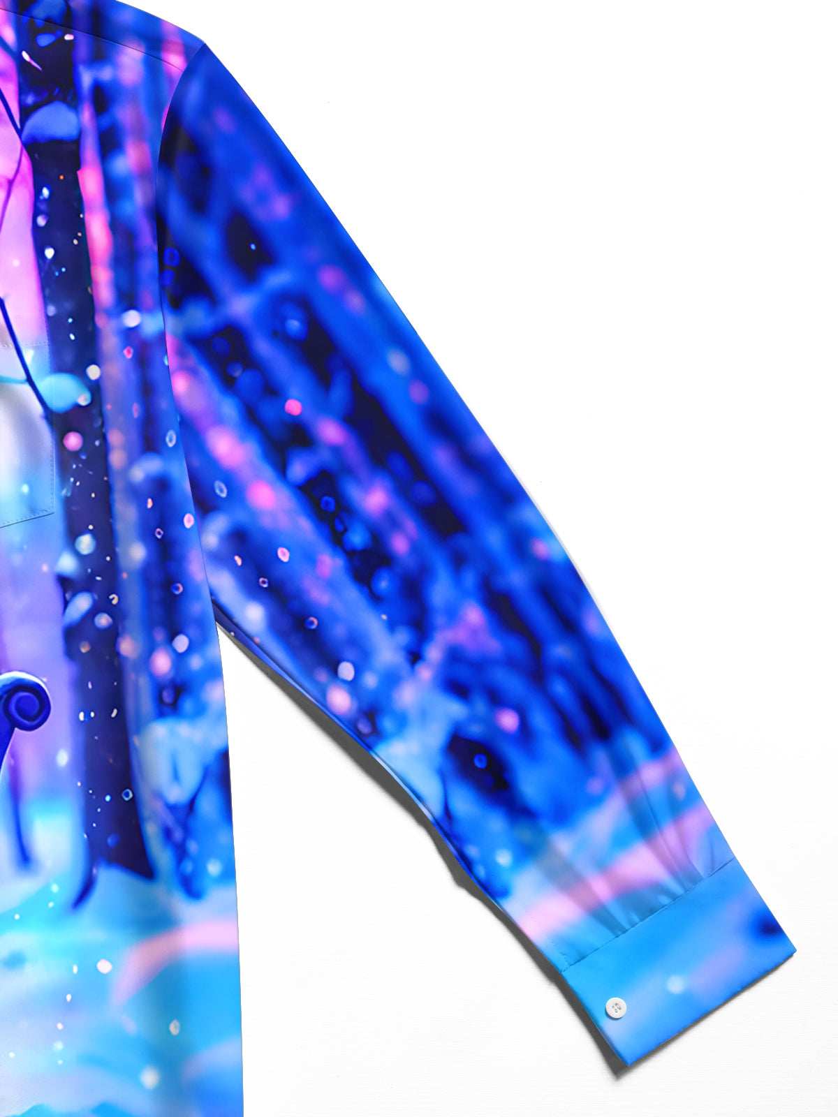 Winter Snowflake Bench Print Men's Pocket Long Sleeve Shirts