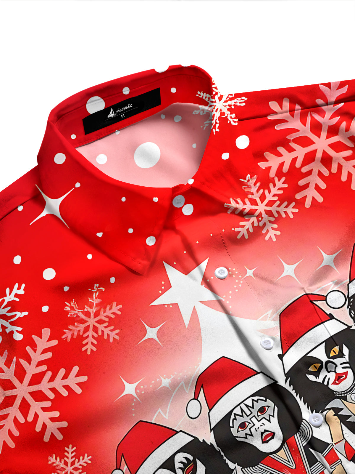 Christmas Print Men's Pocket Short Sleeve Shirts