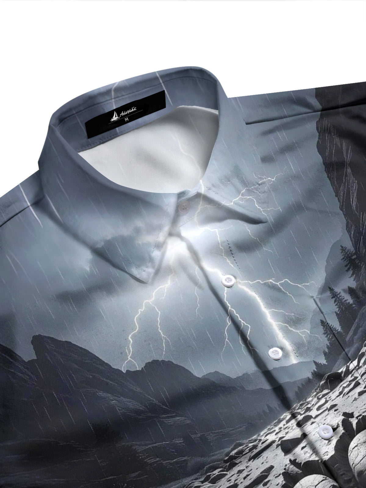 Valley Lightning Paw Print Men's Pocket Short Sleeve Shirts