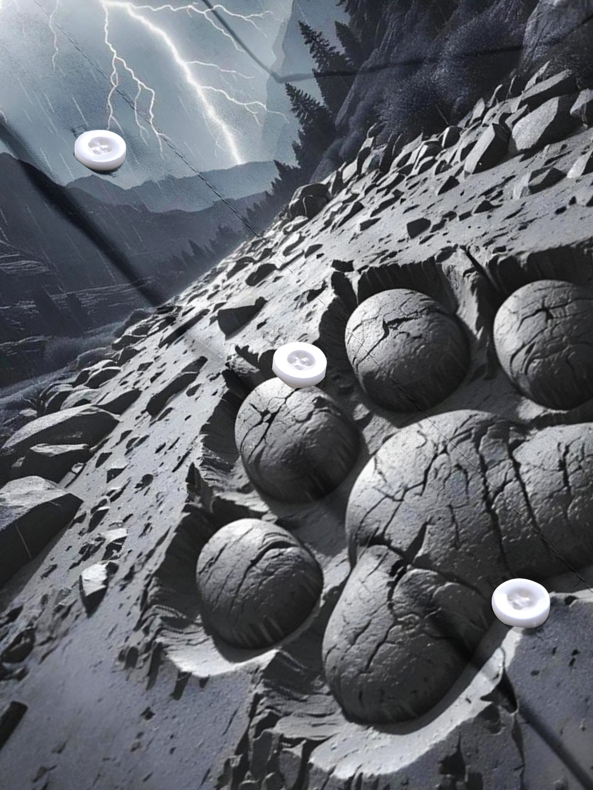 Valley Lightning Paw Print Men's Pocket Short Sleeve Shirts